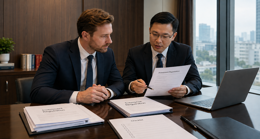Investment registration documents for a foreign invested company in Vietnam